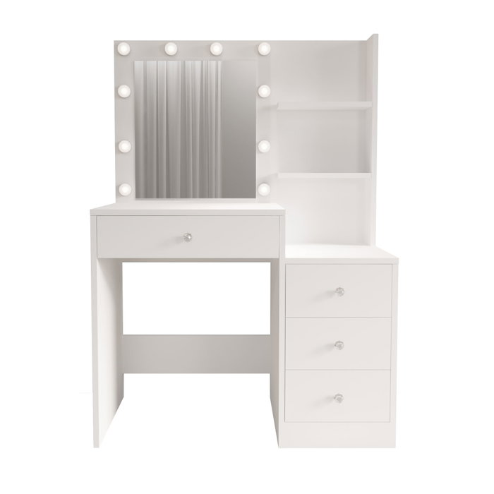 Hanah Home Monroe - MO2-W Mesa de Maquillaje Blanca